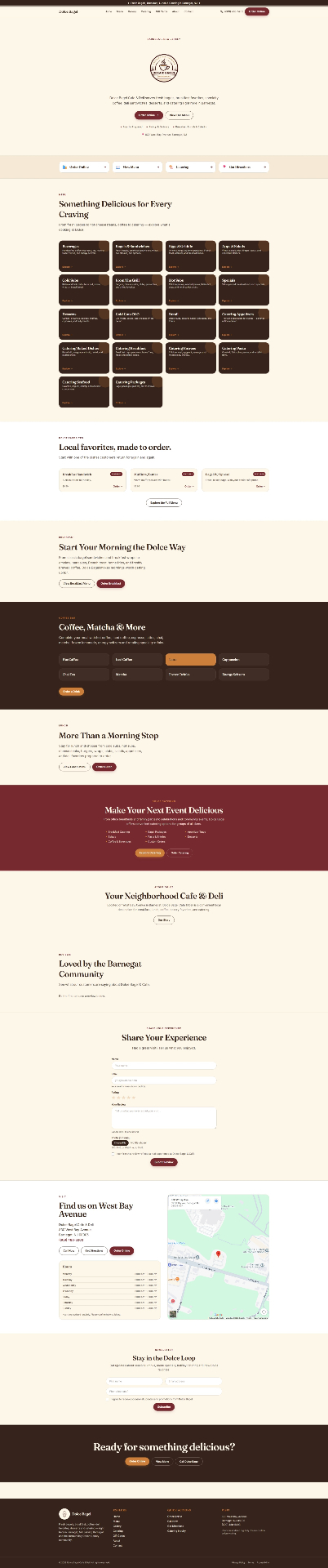 Dolce Bagels website preview